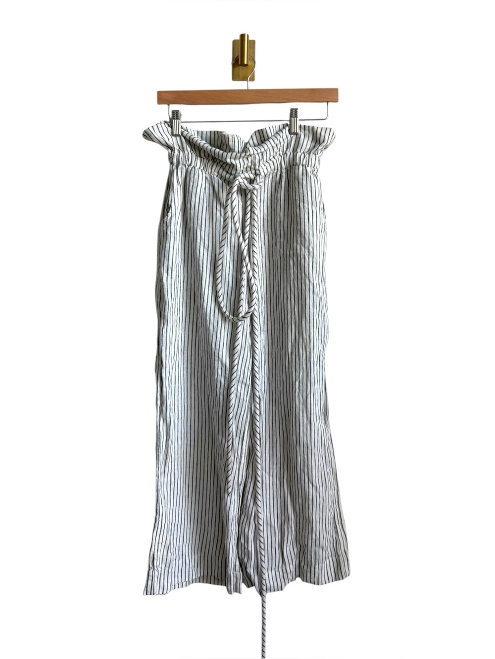 Ajaie Alaie Striped Wide Leg Pants Cord Belt Small